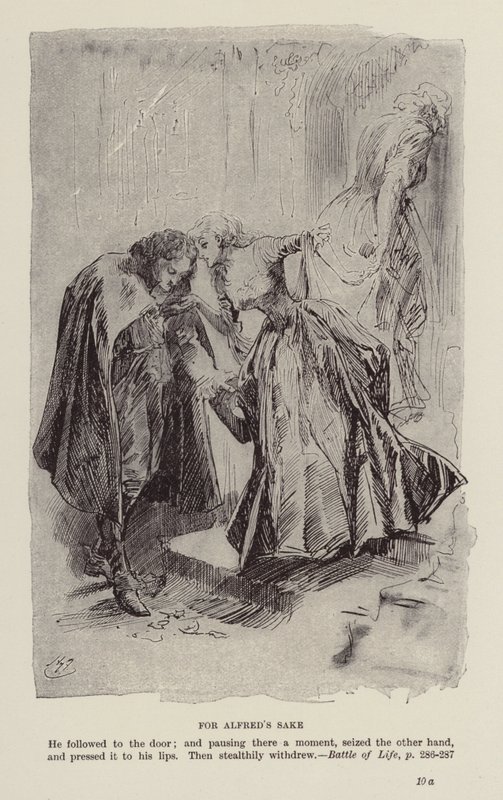 Livros de Natal de Charles Dickens: Batalha da Vida (litografia) de Harry (after) Furniss