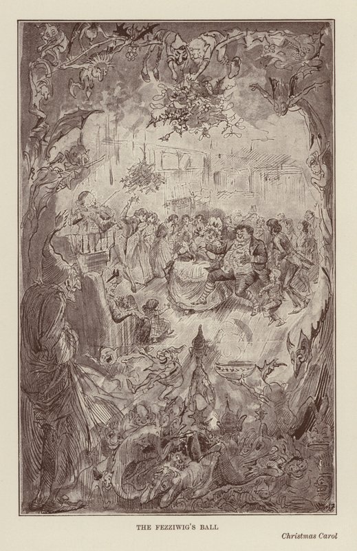 Livros de Natal de Charles Dickens: Conto de Natal (litografia) de Harry (after) Furniss
