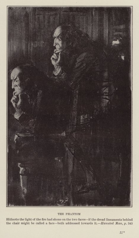 Livros de Natal de Charles Dickens: O Homem Assombrado (litografia) de Harry (after) Furniss