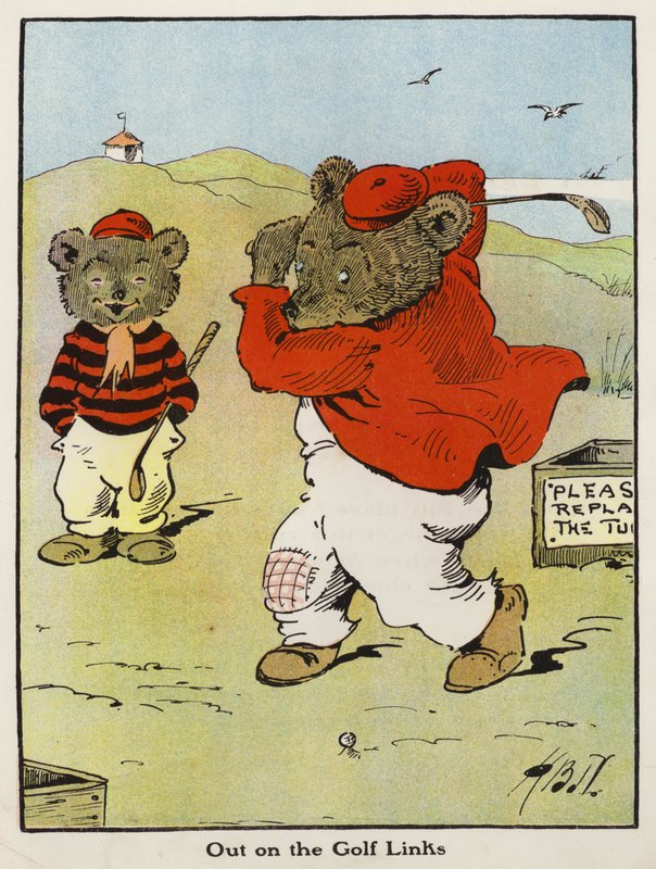 Nos Links de Golfe (cor litho) de Harry B Neilson