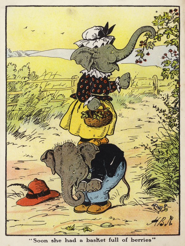 "Logo ela tinha uma cesta cheia de bagas" (cor litho) de Harry B Neilson