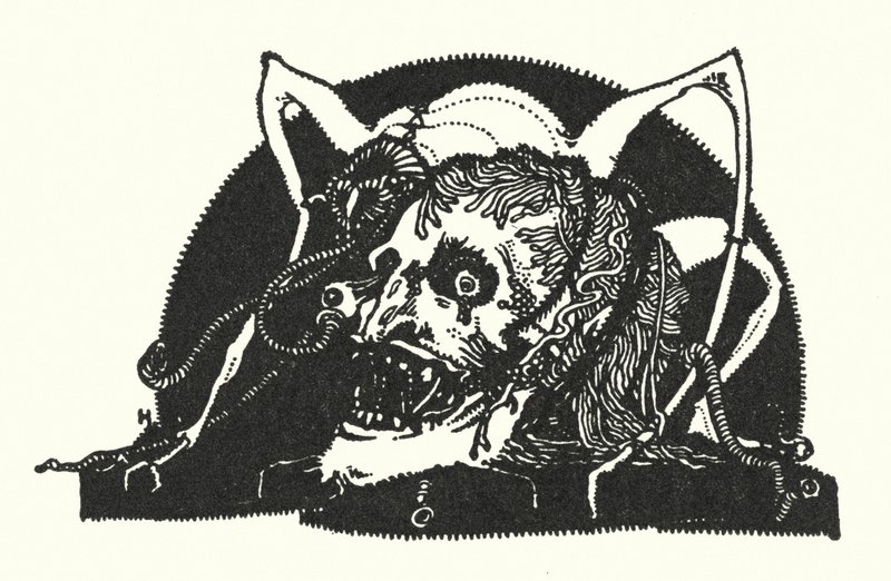 Edgar Allan Poe: Motivo de desenho (litografia) de Harry Clarke