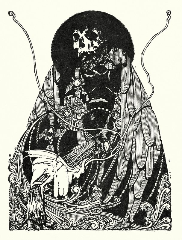 Edgar Allan Poe: Peça final (litografia) de Harry Clarke