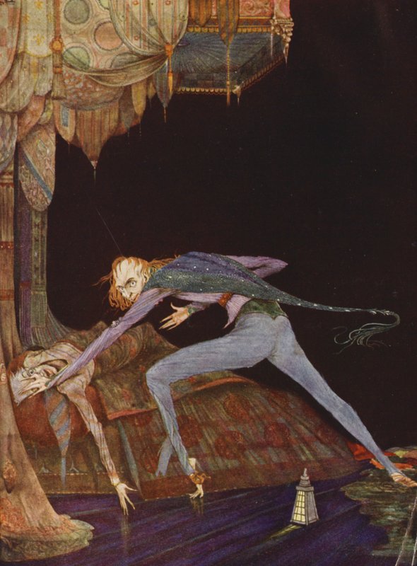 Edgar Allan Poe: Ele gritou uma vez, apenas uma vez (litografia a cores) de Harry Clarke