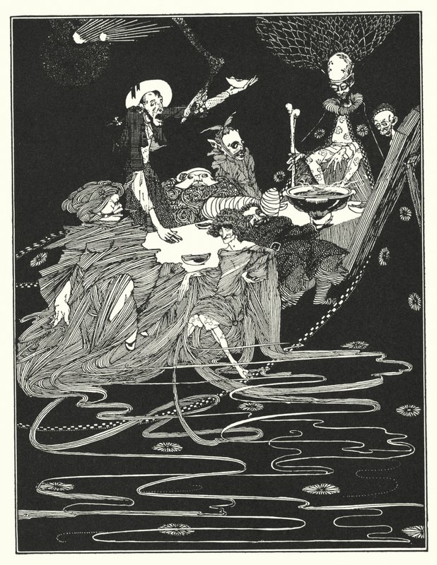 Edgar Allan Poe: Rei Peste (litografia) de Harry Clarke