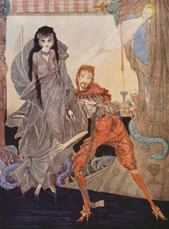 Edgar Allan Poe: Ligeia (litografia a cores) de Harry Clarke