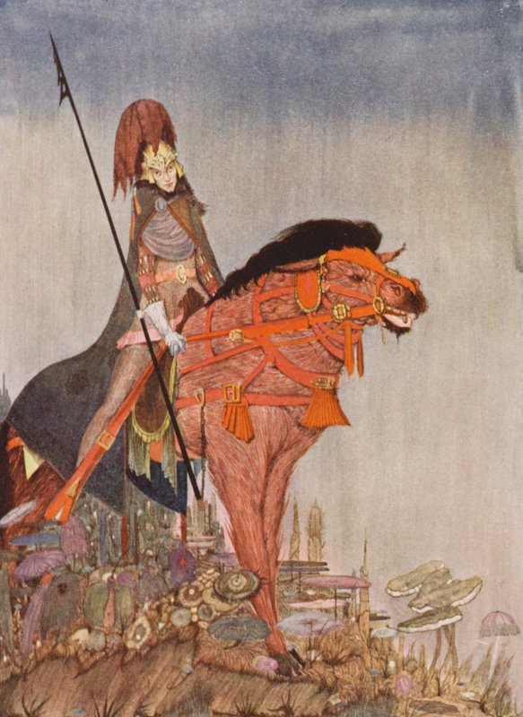 Edgar Allan Poe: Metzengerstein (litografia a cores) de Harry Clarke