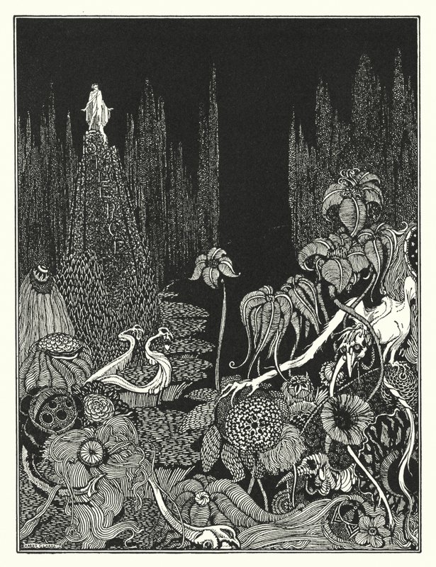 Edgar Allan Poe: Silêncio (litografia) de Harry Clarke