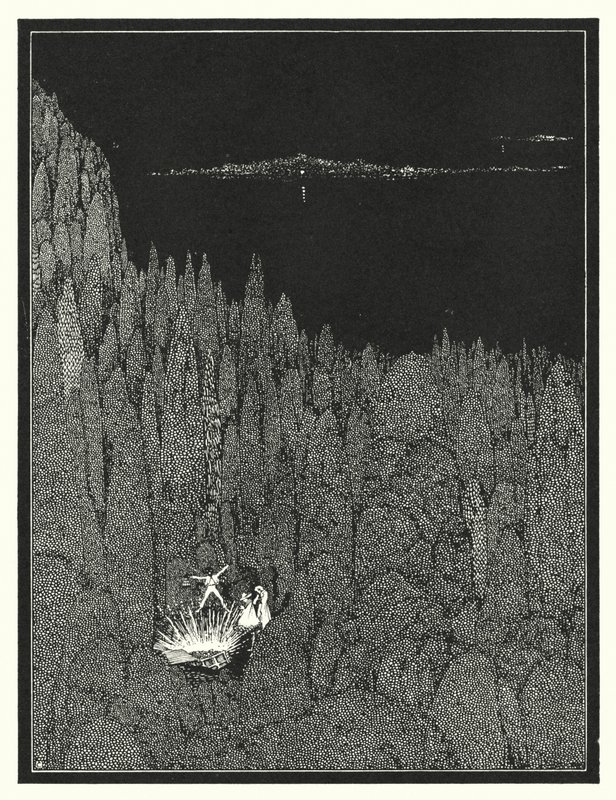 Edgar Allan Poe: O Inseto do Ouro (litografia) de Harry Clarke