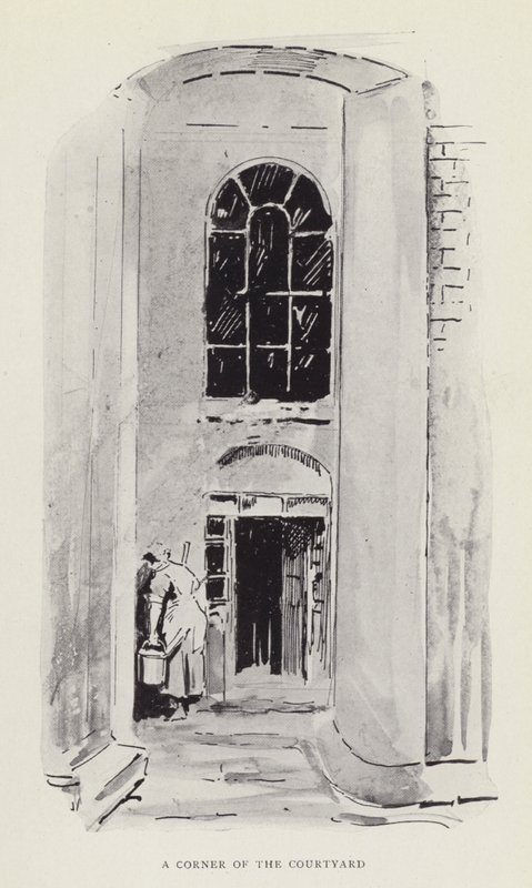 Um canto do pátio de Harry Furniss