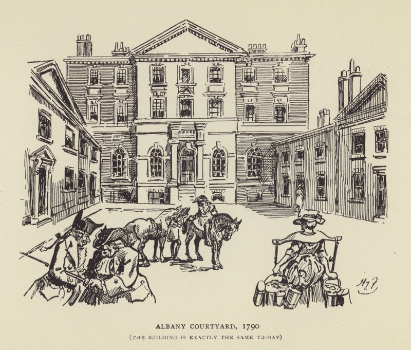 Albany Courtyard, 1790, O edifício é exatamente o mesmo de hoje de Harry Furniss