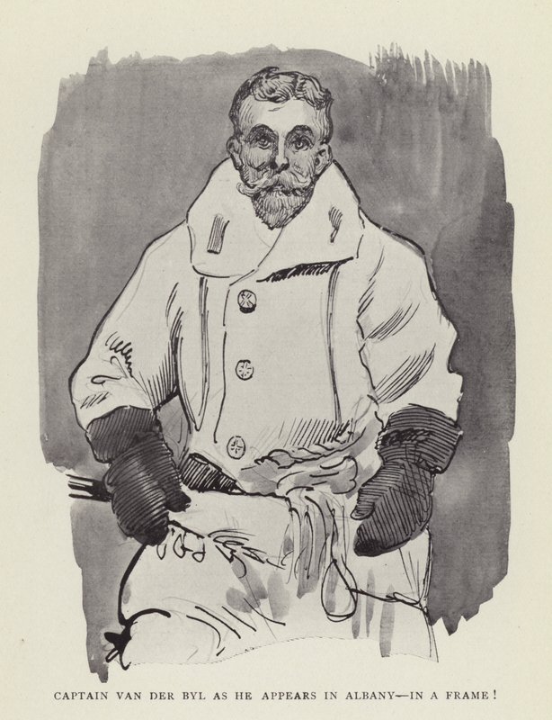 Capitão Van der Byl como ele aparece em Albany, em um quadro! de Harry Furniss