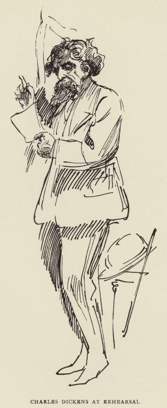 Charles Dickens no ensaio de Harry Furniss