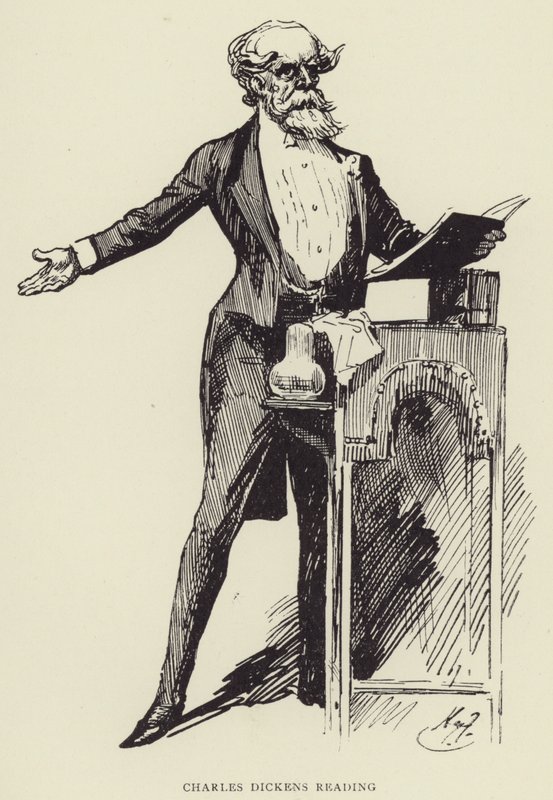 Charles Dickens lendo de Harry Furniss
