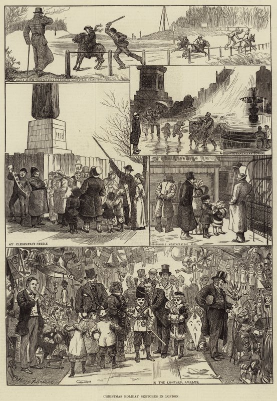 Esboços de férias de Natal em Londres de Harry Furniss