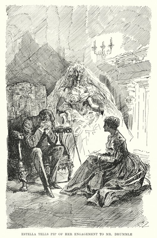 Ilustração para Grandes Expectativas de Charles Dickens (litho) de Harry Furniss