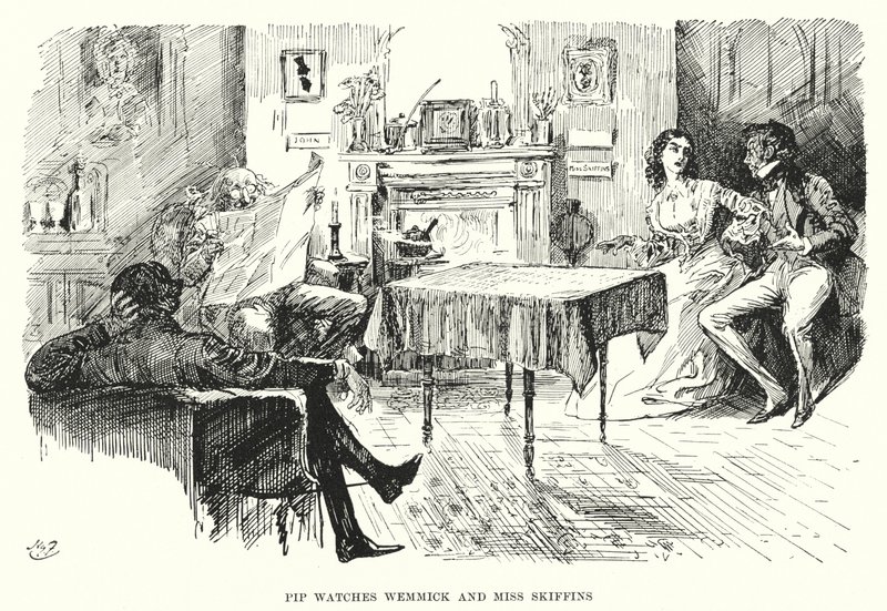 Ilustração para Grandes Expectativas de Charles Dickens (litho) de Harry Furniss