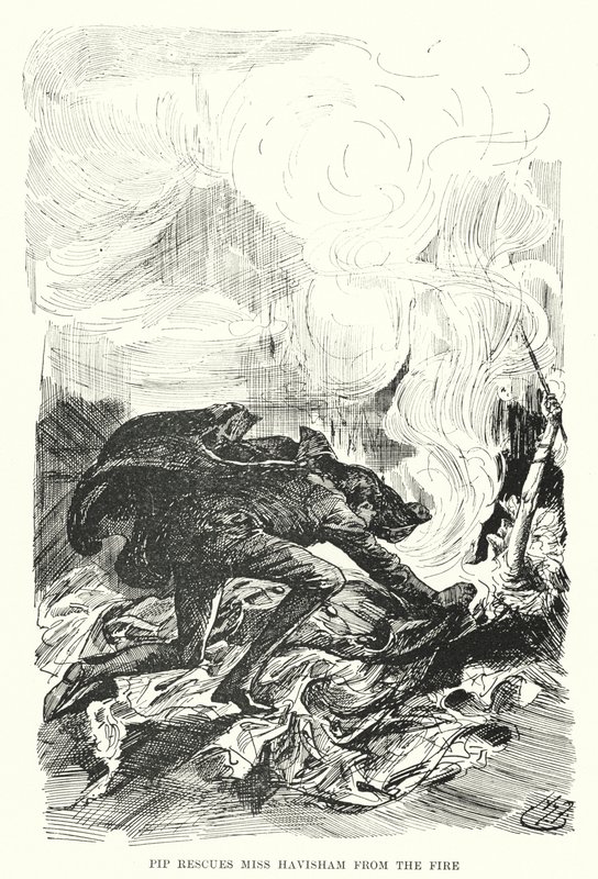 Ilustração para Grandes Expectativas de Charles Dickens (litho) de Harry Furniss