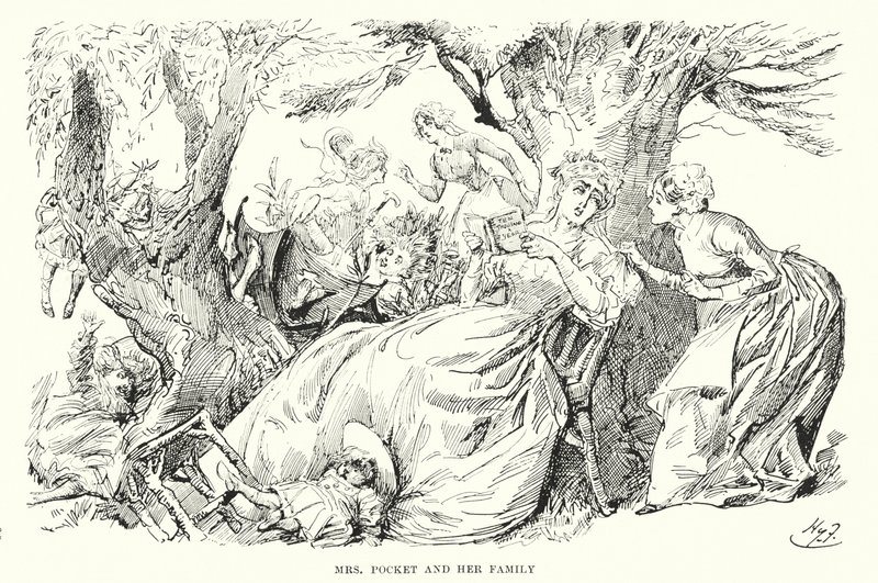 Ilustração para Grandes Expectativas de Charles Dickens (litho) de Harry Furniss