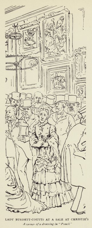 Lady Burdett-Coutts em uma venda em Christies de Harry Furniss