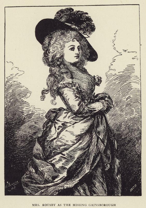 Sra. Rousby como o Missing Gainsborough de Harry Furniss