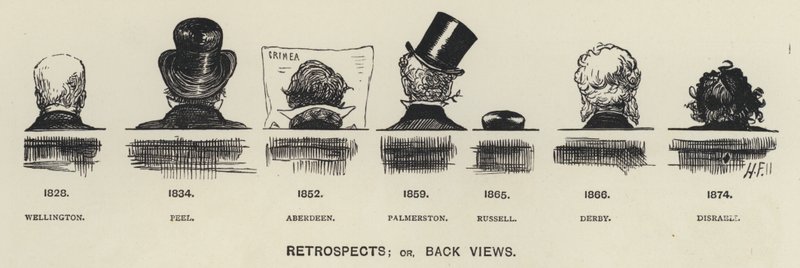Retrospectivas, ou visões retrospectivas dos principais políticos do século XIX (litho) de Harry Furniss
