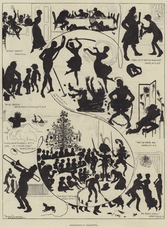 Shakspeare em silhueta de Harry Furniss