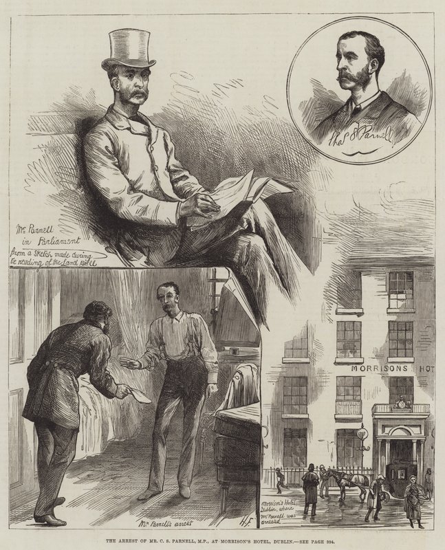 A prisão do Sr. CS Parnell, MP, no Morrison&39;s Hotel, em Dublin de Harry Furniss