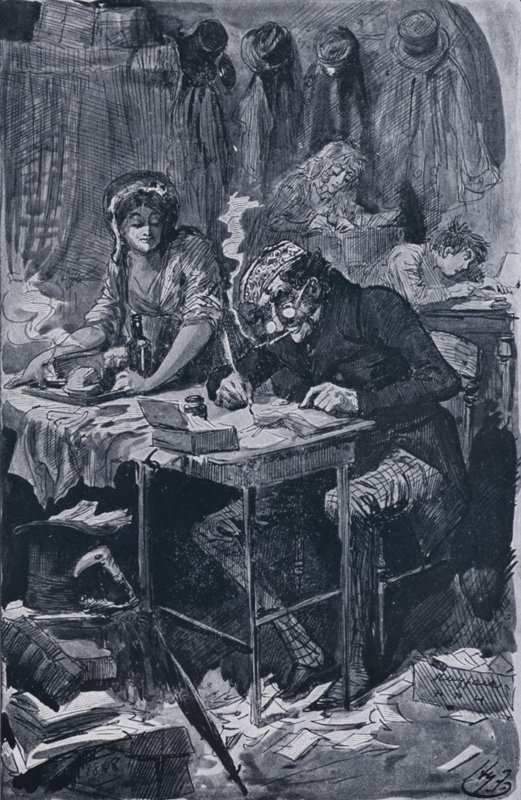 O Escritor da Carta Mendicante (litho) de Harry Furniss