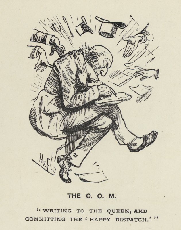The Grand Old Man - GOM - W E Gladstone (litografia) de Harry Furniss