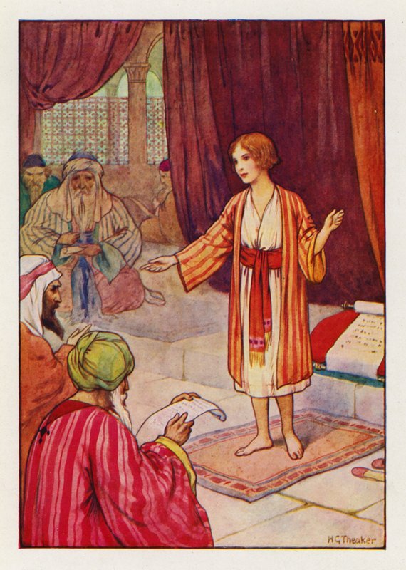 Passados três dias, encontraram-no no Templo (litografia a cores) de Harry George Theaker