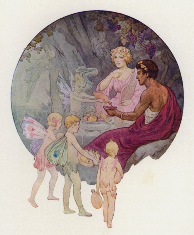 Calipso na sua gruta (litografia a cores) de Harry George Theaker