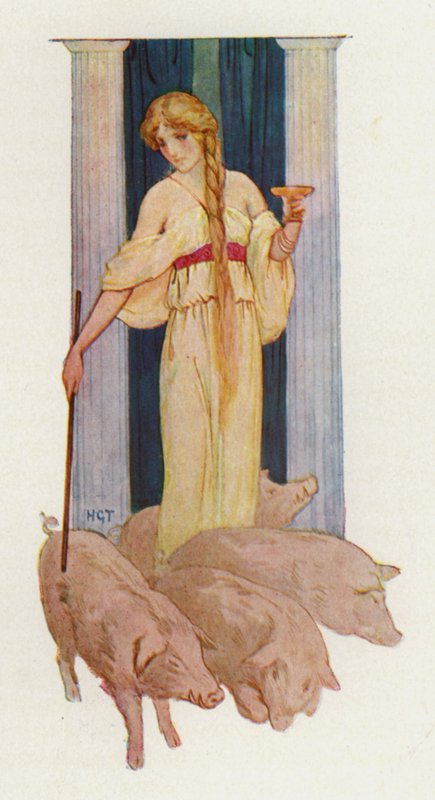 Circe (litografia a cores) de Harry George Theaker
