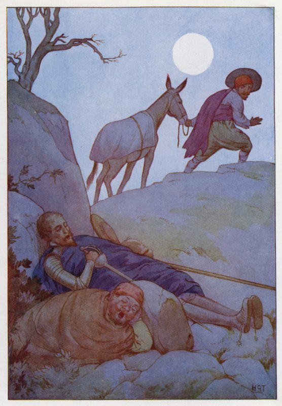 Ilustração para Dom Quixote (litografia a cores) de Harry George Theaker