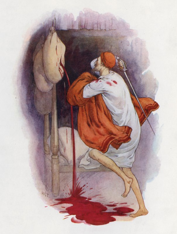 Ilustração para Dom Quixote (litografia a cores) de Harry George Theaker