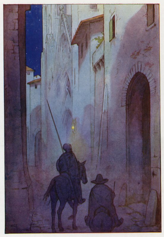 Ilustração para Dom Quixote (litografia a cores) de Harry George Theaker