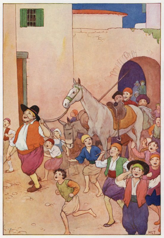 Ilustração para Dom Quixote (litografia a cores) de Harry George Theaker