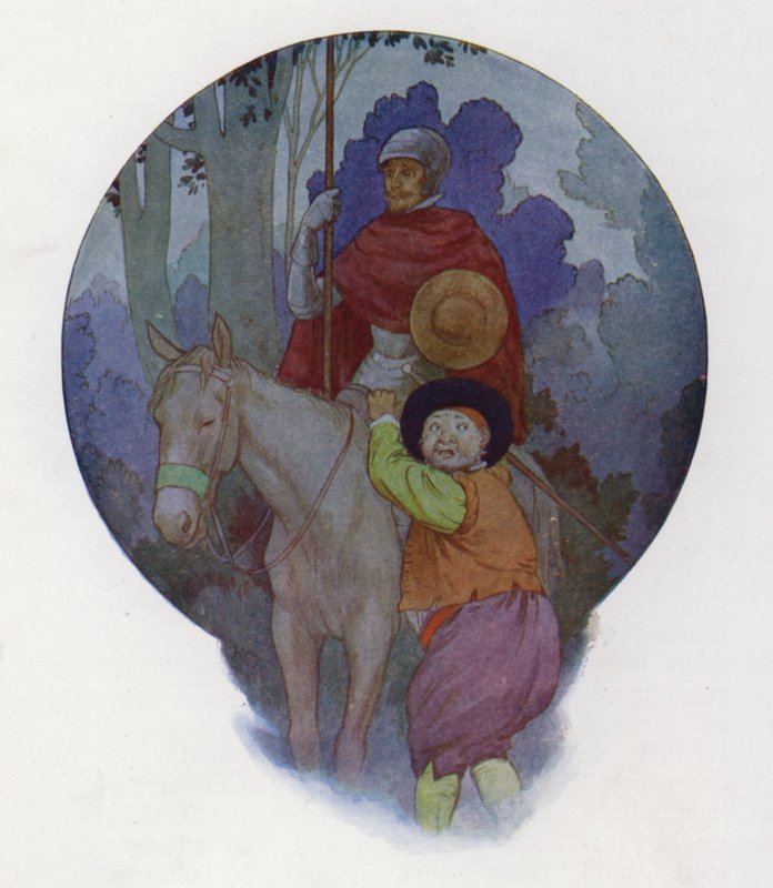 Ilustração para Dom Quixote (litografia a cores) de Harry George Theaker