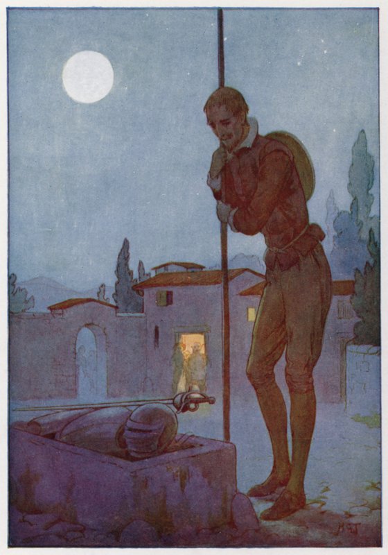 Ilustração para Dom Quixote (litografia a cores) de Harry George Theaker