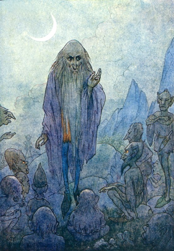 Merlin (litografia a cores) de Harry George Theaker