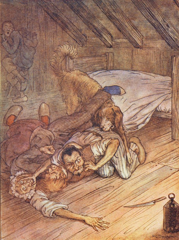 A História do Sr. Peter, O Cão do Ensacador (litografia a cores) de Harry George Theaker