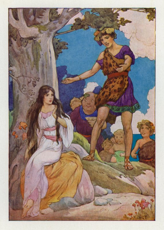Ariadne chorosa, pobre e perdida (litografia a cores) de Harry George Theaker