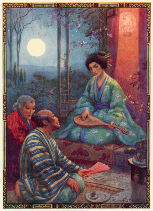 Princesa Esplendor do Bambu emplumado (litografia a cores) de Harry George Theaker