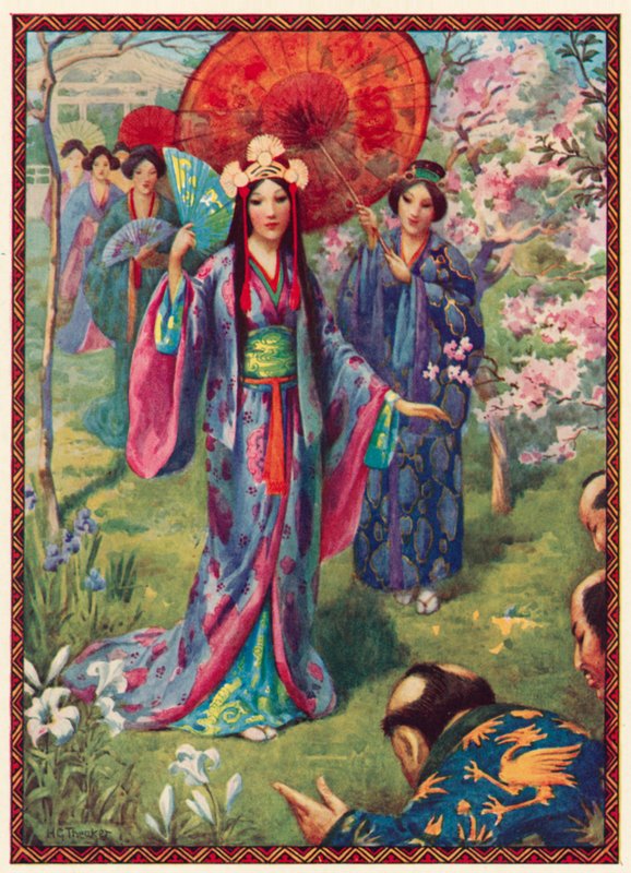 Princesa Yakami de Inaba (litografia a cores) de Harry George Theaker