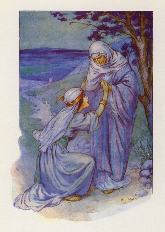 Rute e Noemi (litografia a cores) de Harry George Theaker