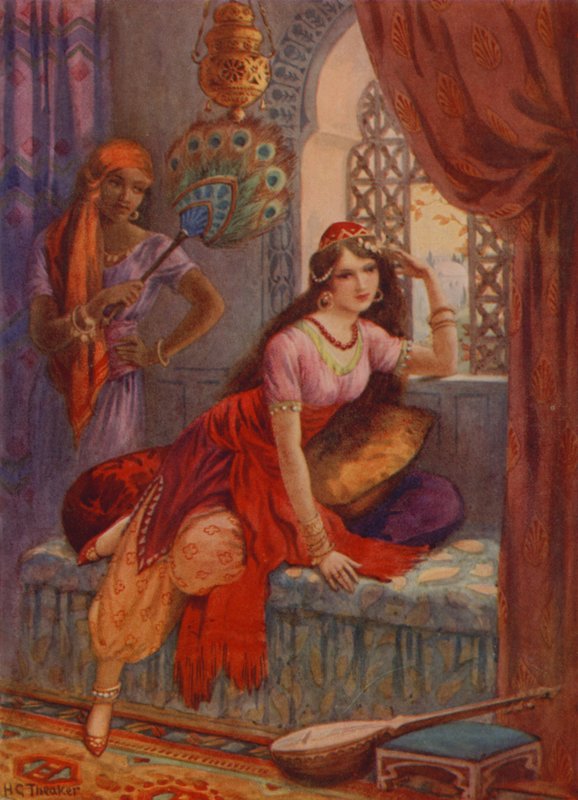 A noiva de Sindbad (litografia a cores) de Harry George Theaker