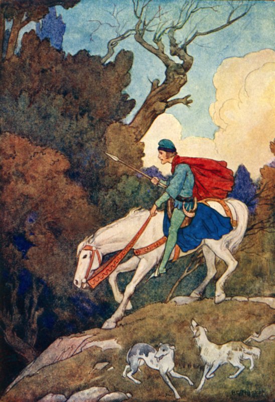 A Floresta Encantada (litografia a cores) de Harry George Theaker