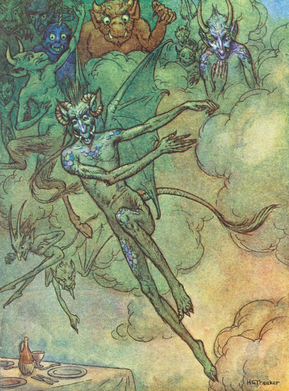 A leiga de São Cuthbert, uma lenda da Contagem do Norte (litografia a cores) de Harry George Theaker