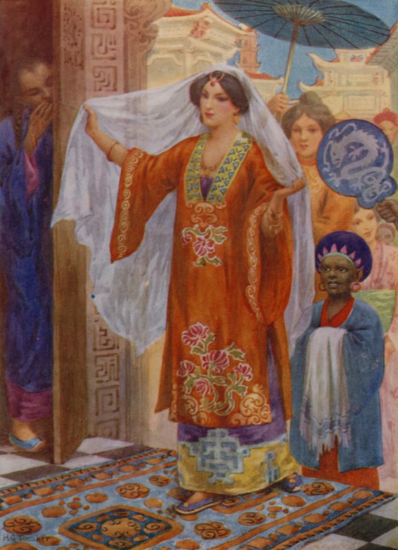 A Princesa a caminho de Bath (litografia a cores) de Harry George Theaker