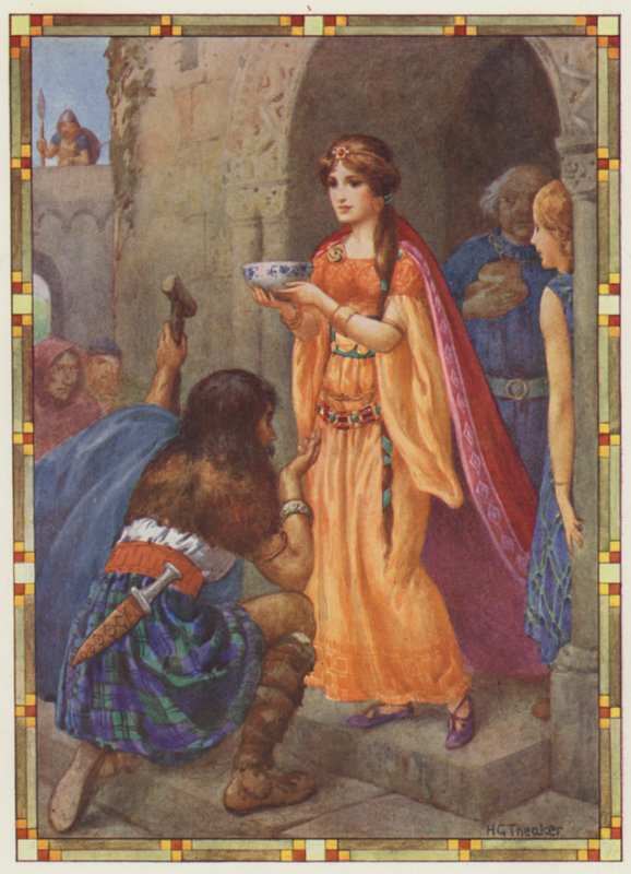 "The lady of Loch Awe", A ficha (litografia a cores) de Harry George Theaker